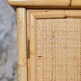 Bamboo and rattan chest of drawers or sideboard by Dal Vera, Italy, 1979