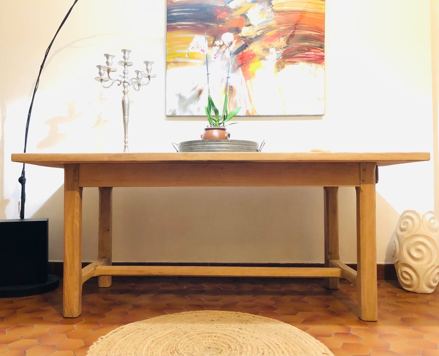 Solid oak farmhouse table