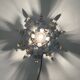 Hollywood regency leaf flower ceiling light flush mount , 1970s