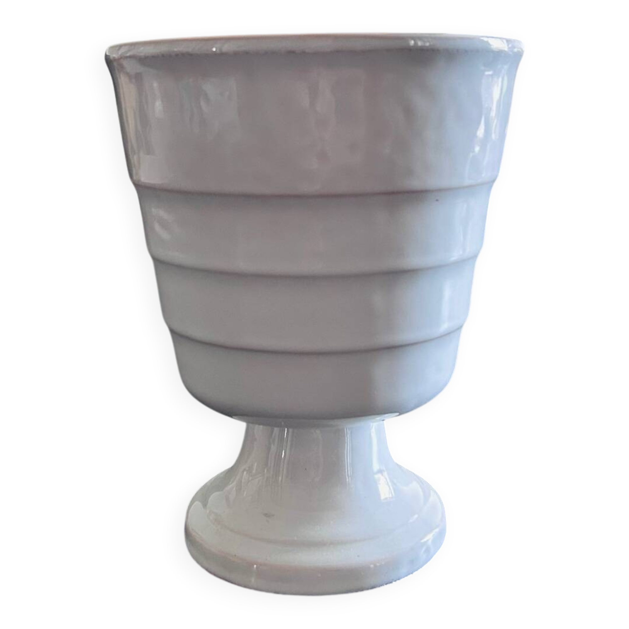 Scandinavian white cache pot