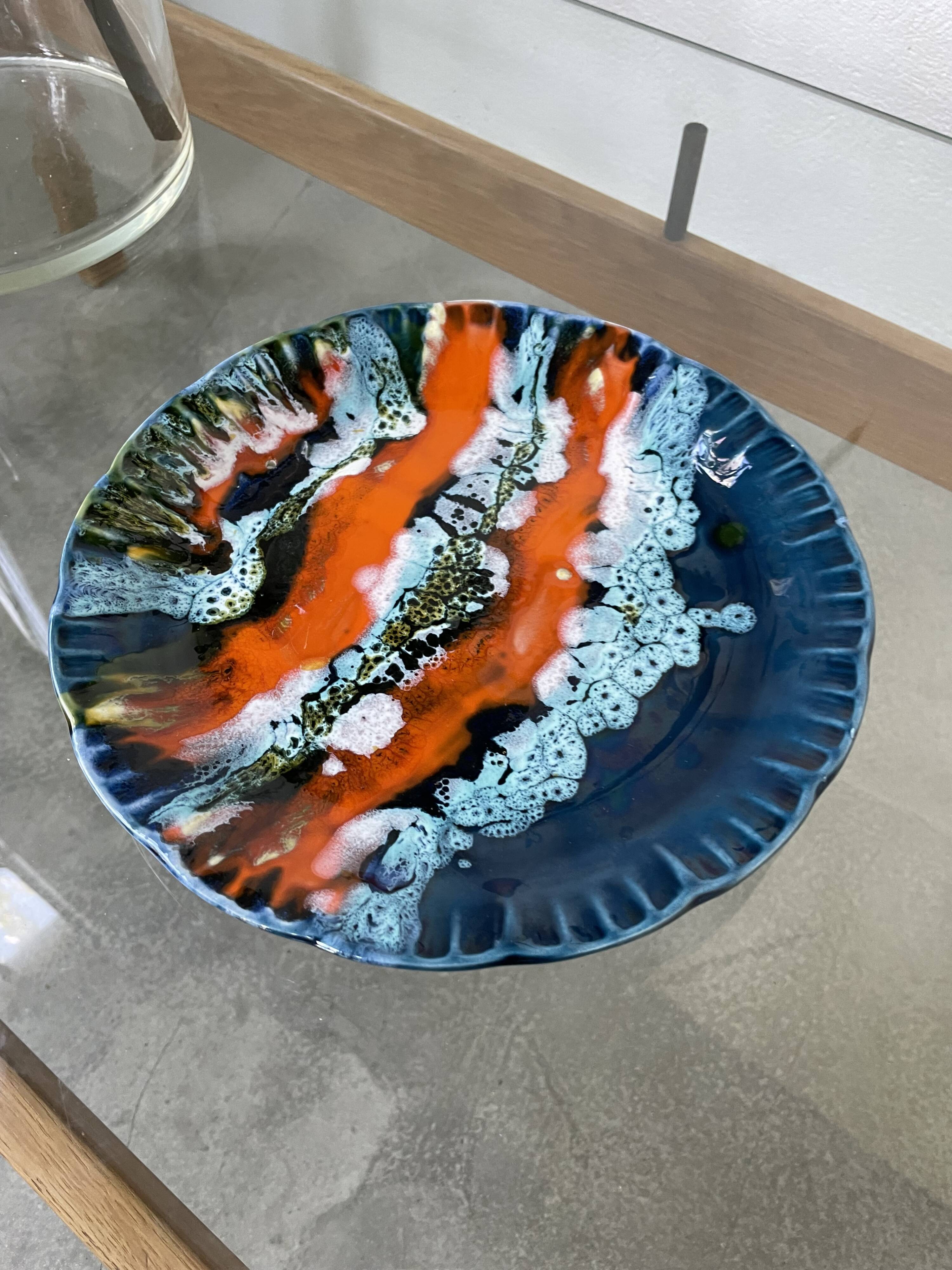 Vallauris ceramic blue plate