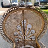 Emmanuelle peacock armchair in rattan and wicker