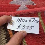 Turkish narrow kilim runner, 180x67cm