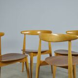 FRITZ HANSEN / “heart” dining chairs, FH4103 / Hans J. Wegner / Denmark 50s