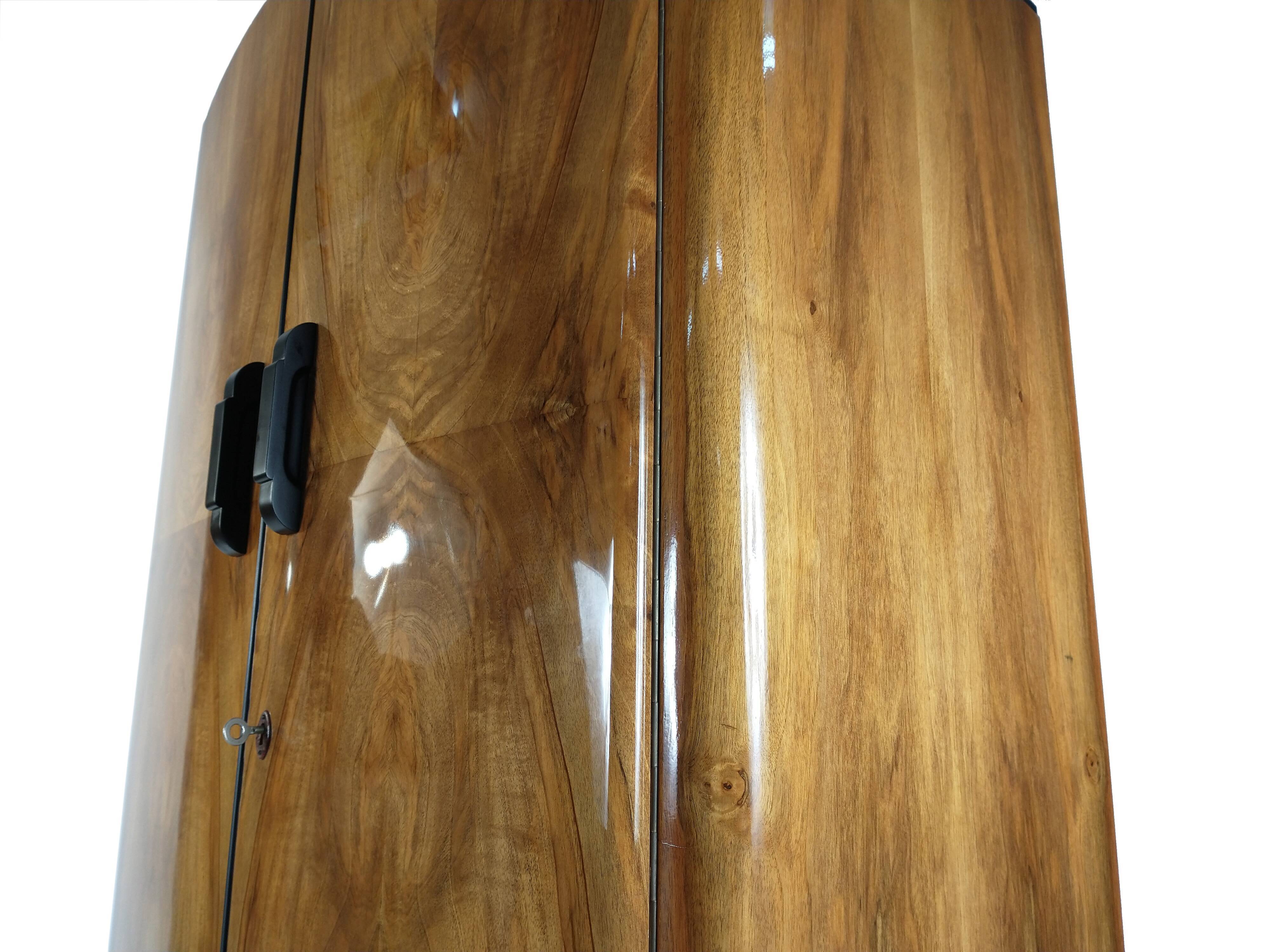 Art Deco Walnut Wardrobe by Jindřich Halabala for UP Závody, 1950s