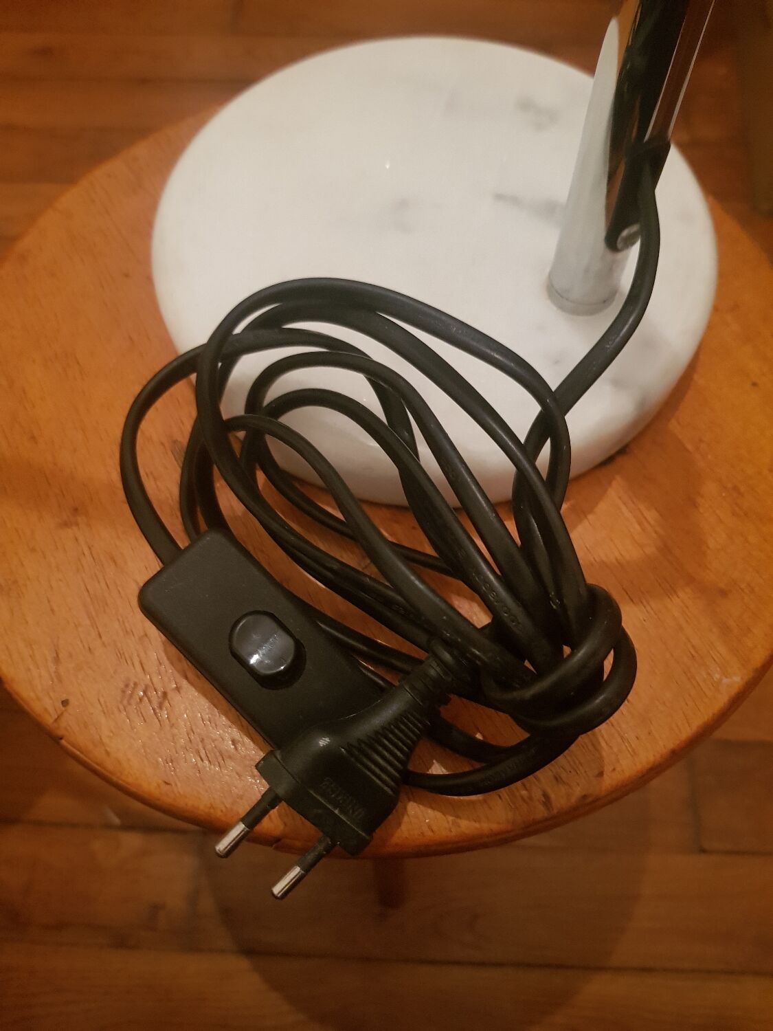 Vintage lamp chrome and marble