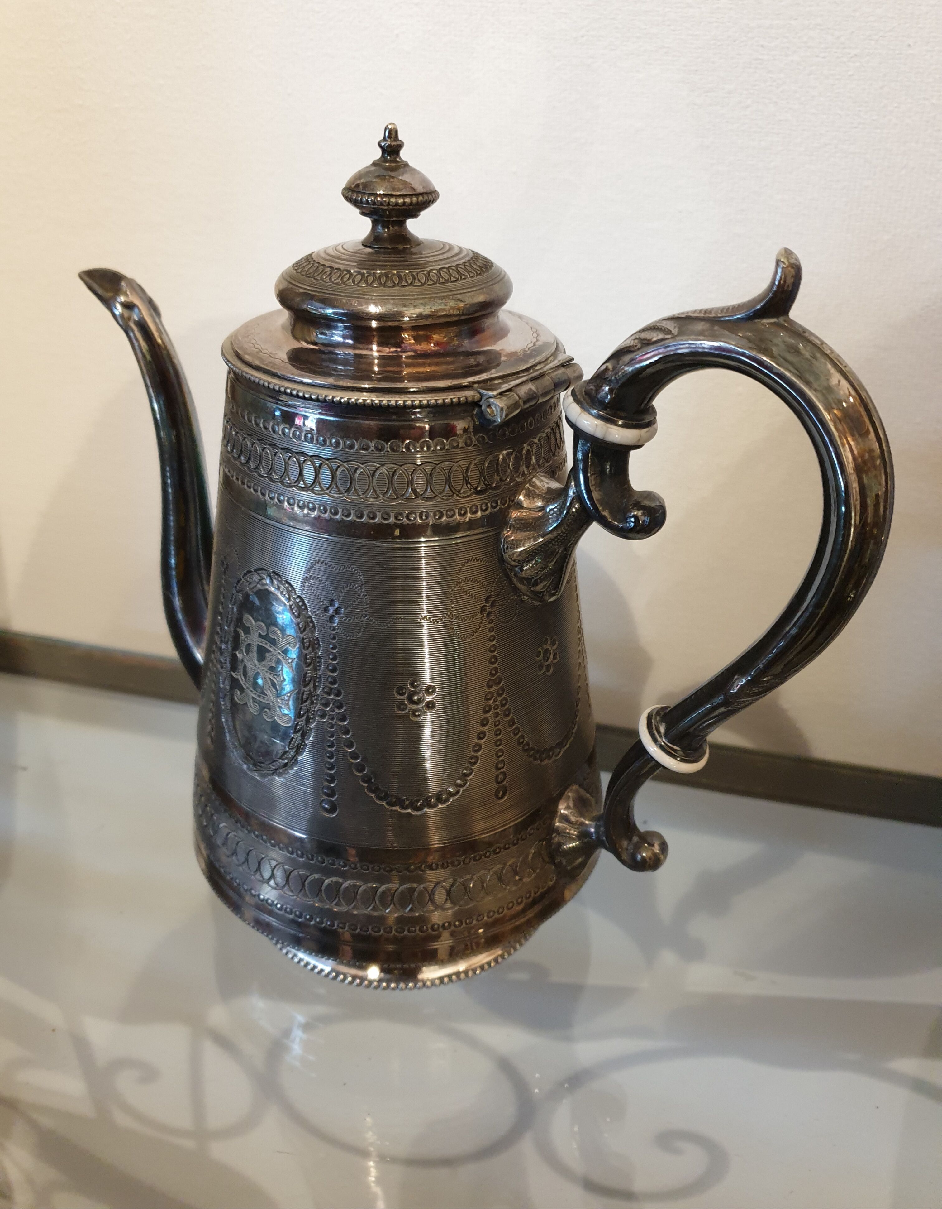 Louis XVI-style silver metal teapot