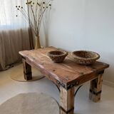 Rectangular coffee table in solid acacia and fittings