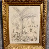 Old pencil drawing, richly detailed