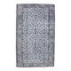 Turkish Rug All-Over Floral Pattern Light Blue Vintage Rug, 157x255Cm
