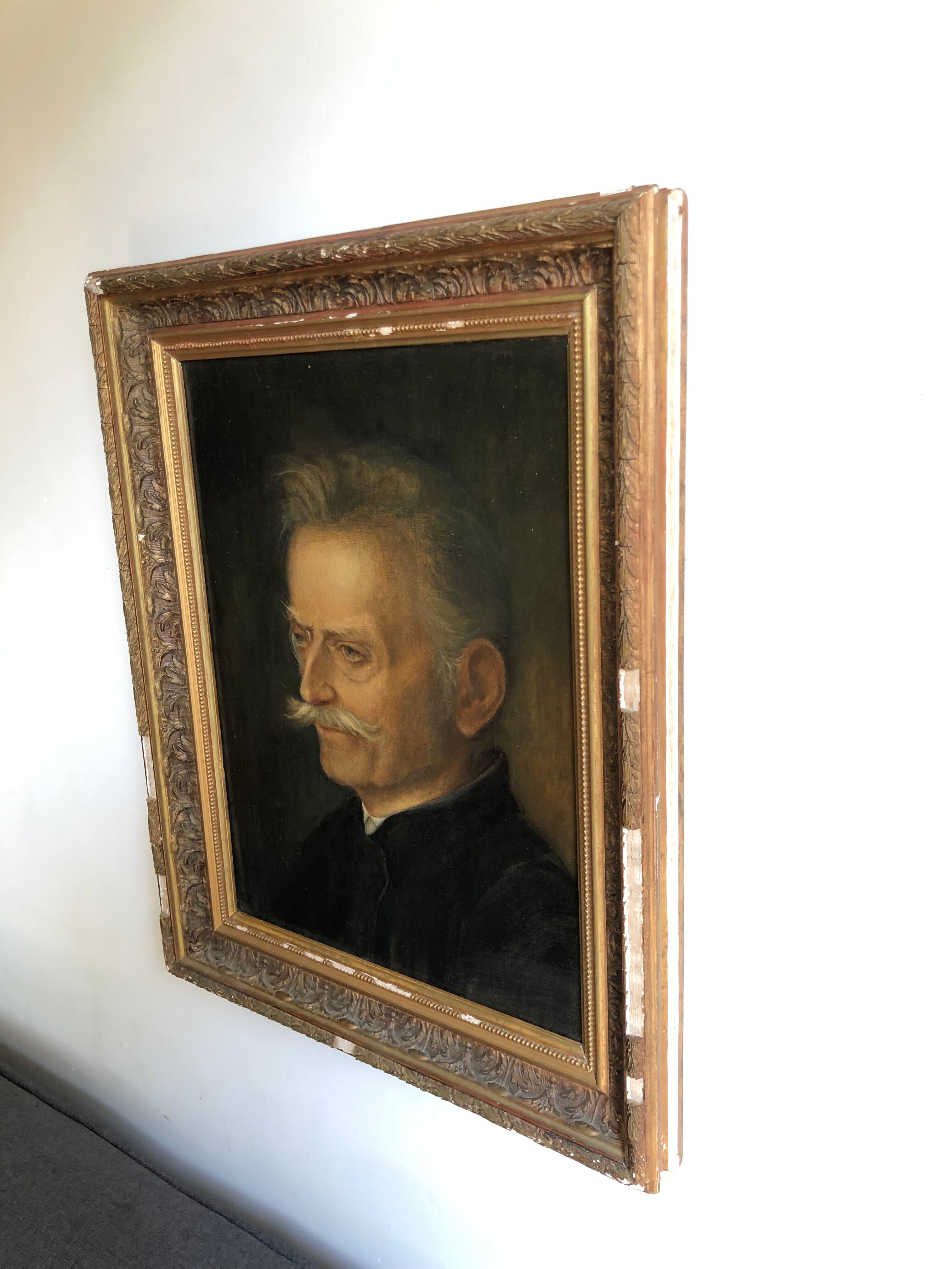 Portrait of a man with a mustache oil on canvas
