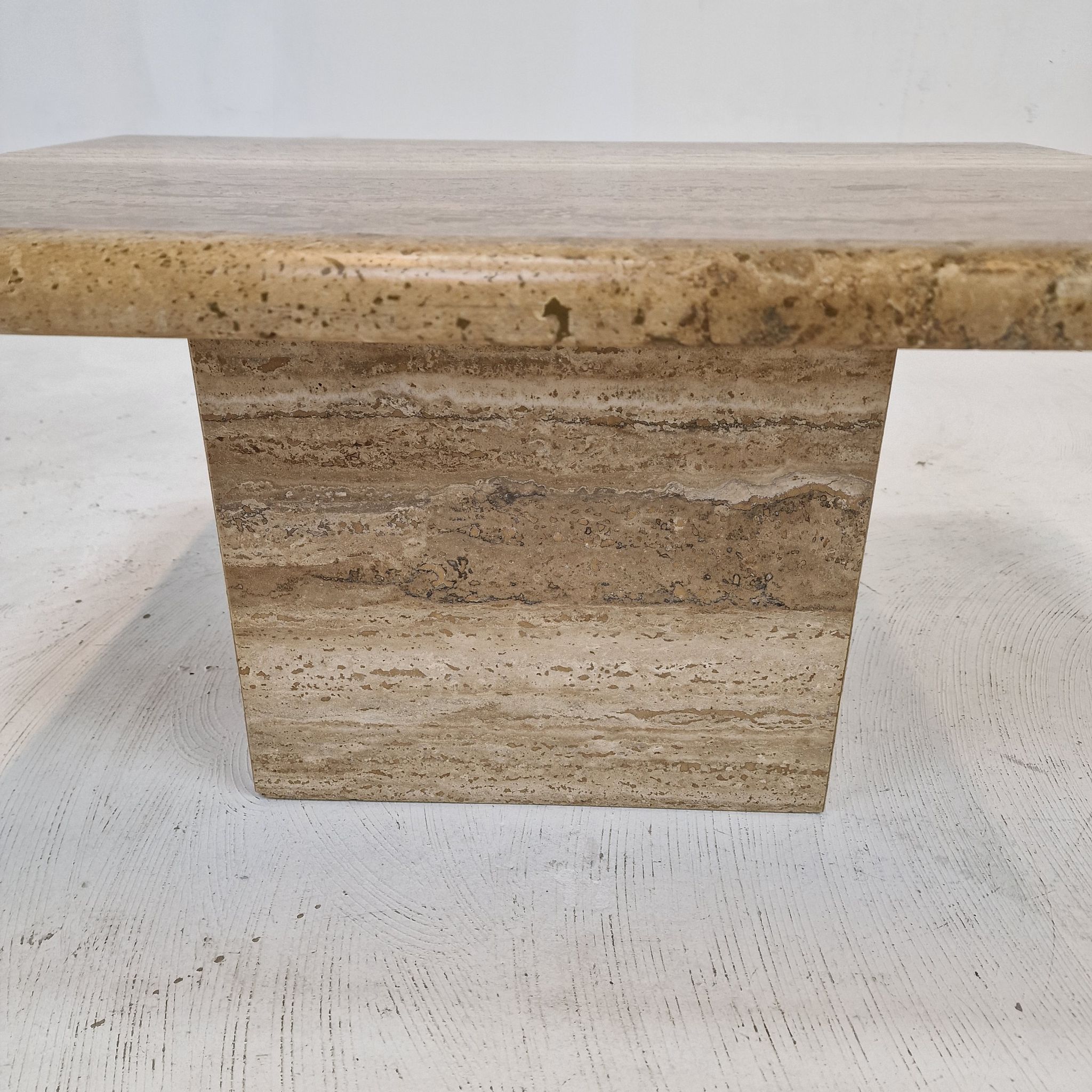 Italian coffee or side table in travertine, 1980s