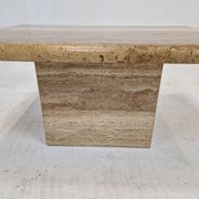 Italian coffee or side table in travertine, 1980s