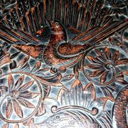 Ethnic carved wooden worker's furniture