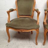 Pair of Louis XV convertible armchairs