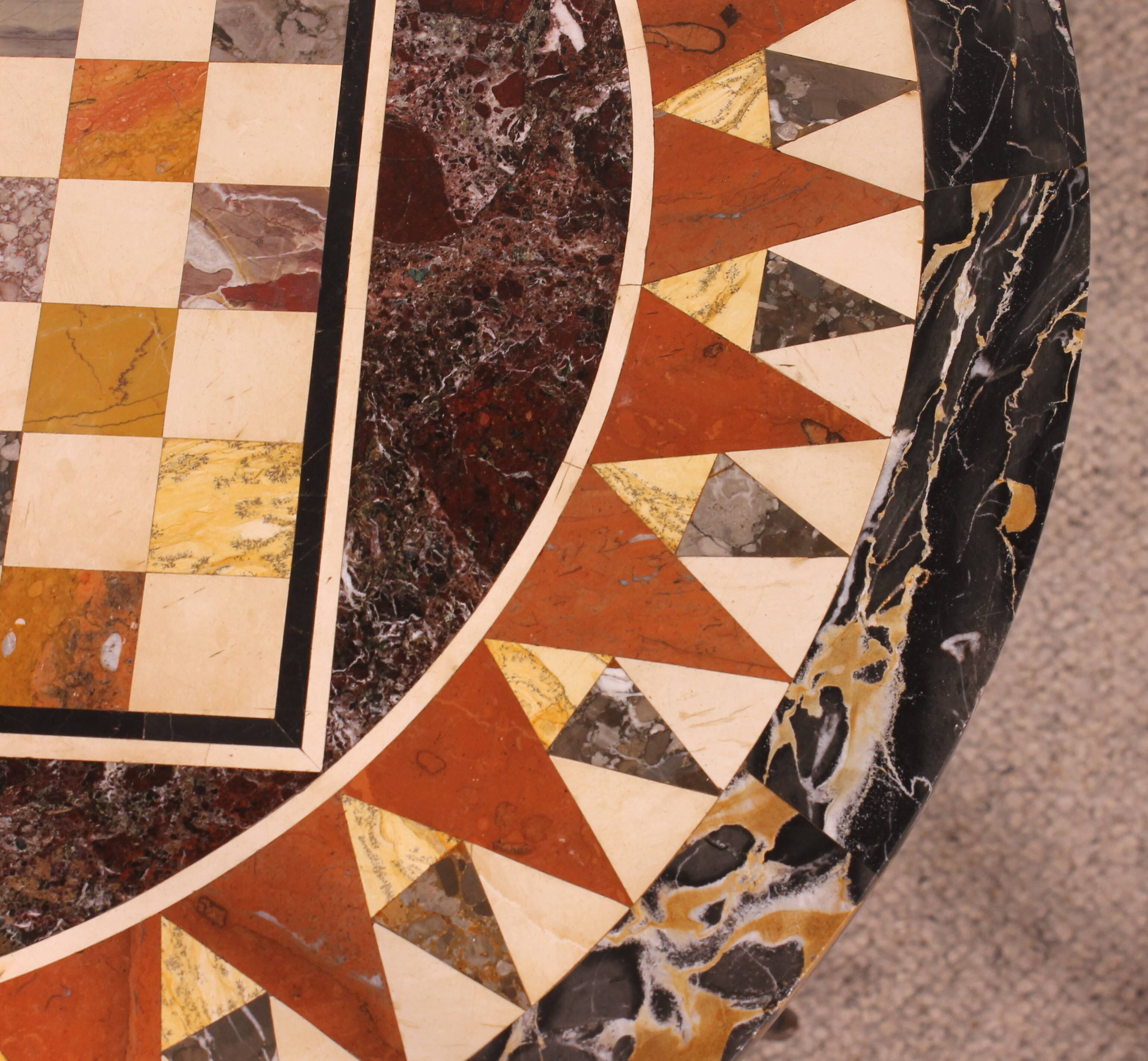 gueridon with a pietra dura top featuring a game board - 18th century