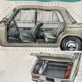 Fiat 124 Lada USSR Technical Drawing Poster