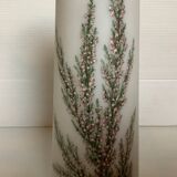 Ancien vase opaline fleurs émaillées