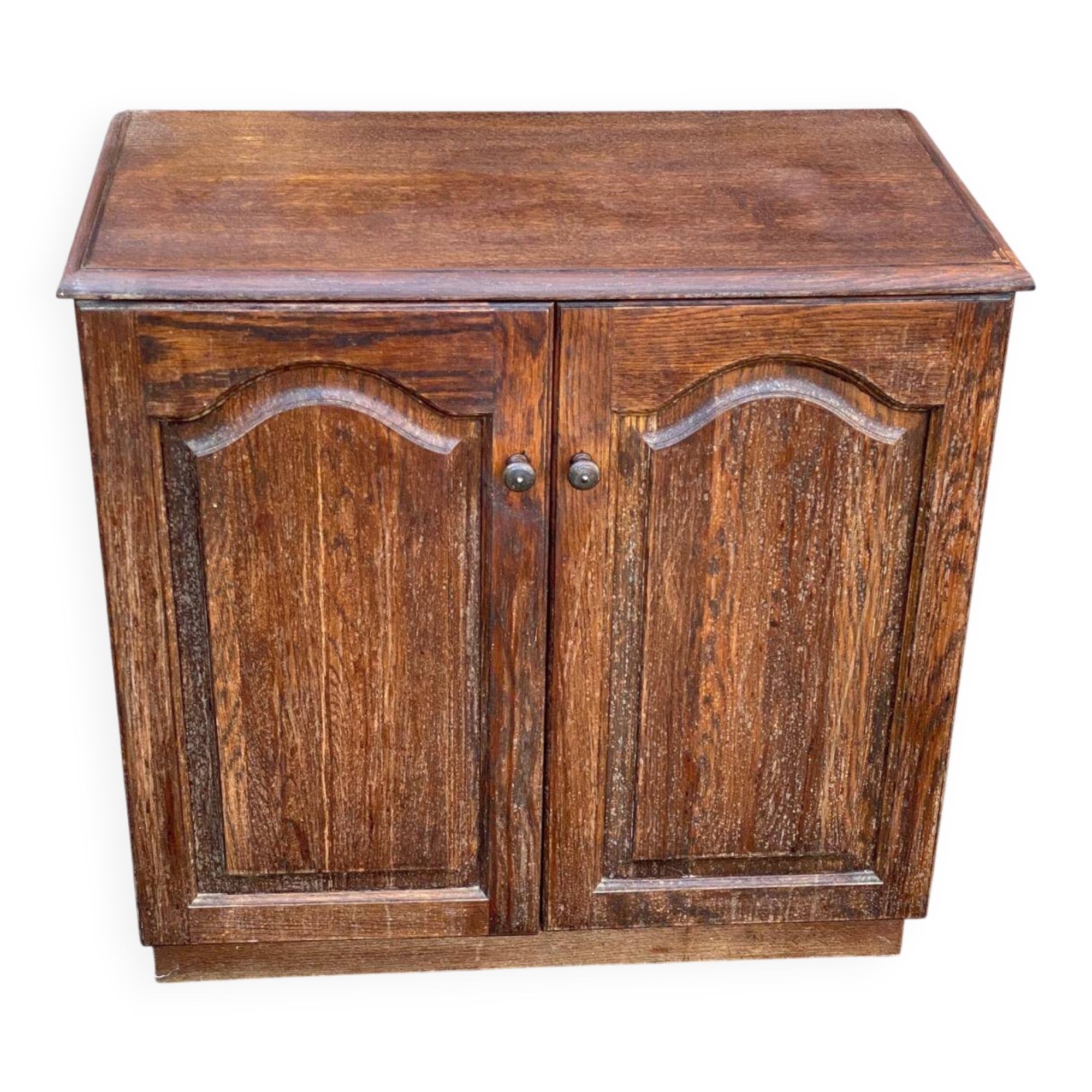 Vintage dark wood buffet with 2 doors, 80cm