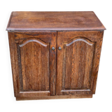 Vintage dark wood buffet with 2 doors, 80cm