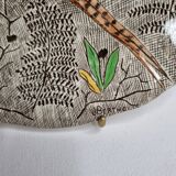 Plate in gien earthenware model rambouillet "couple of pheasants" signed in the décor, 26 cm