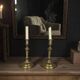 Pair of fluted bronze candlesticks Louis XVI period 27 cm