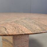 Vintage round granite dining table, 1970s