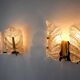 Paire d’appliques Feuilles Murano Italie 1970