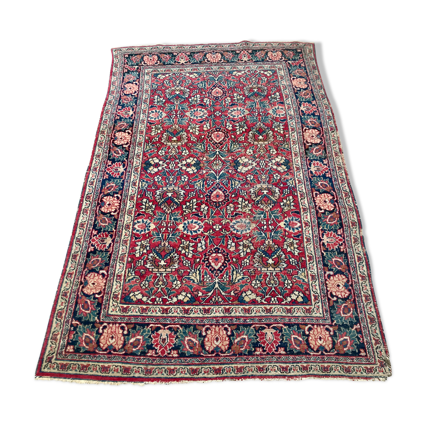 Ancient Iranian wool carpet 213x130cm