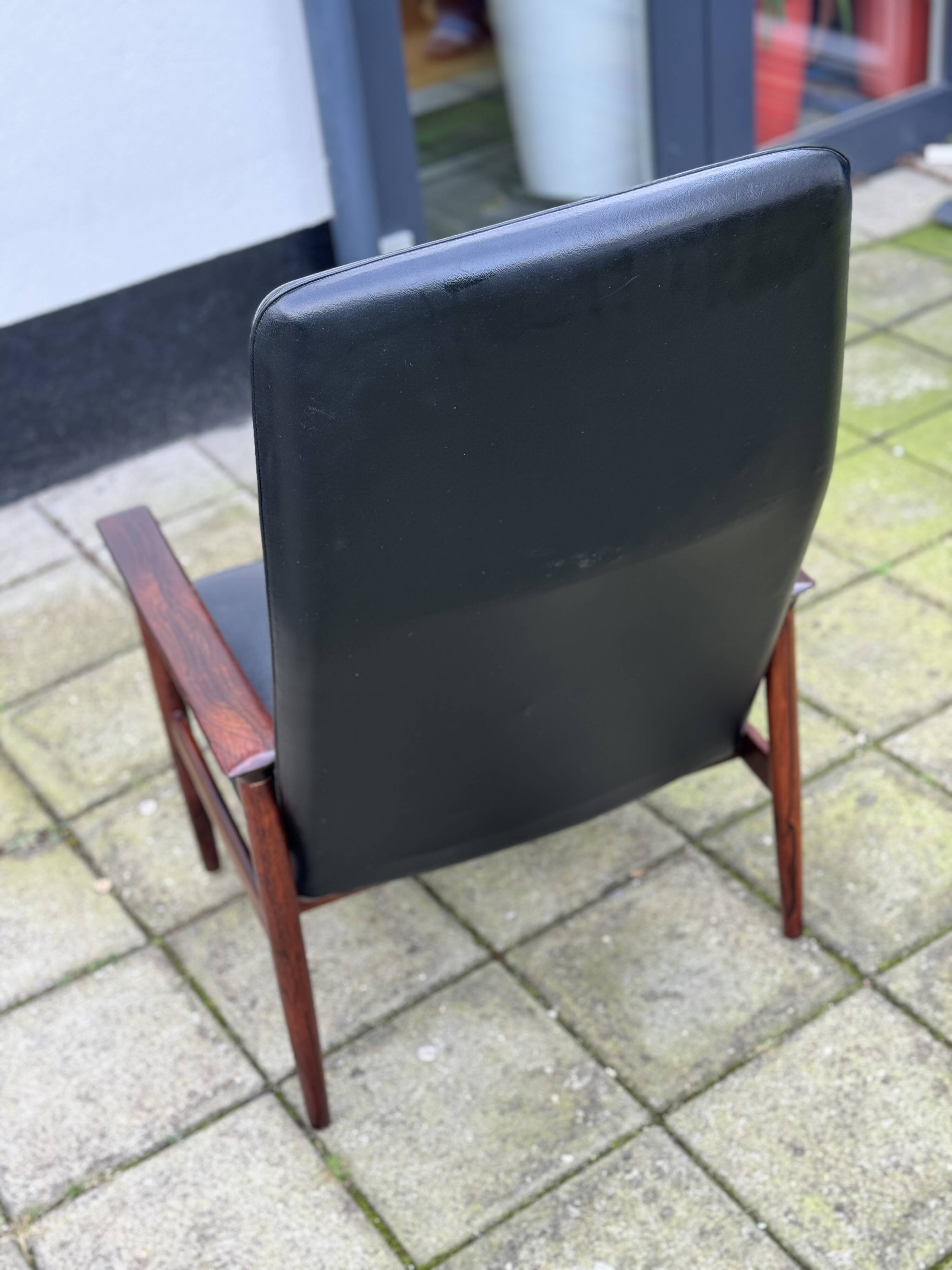 Vintage Norweigan Rosewood Highback Chair