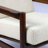 Beige boucle vintage armchair, 1970s