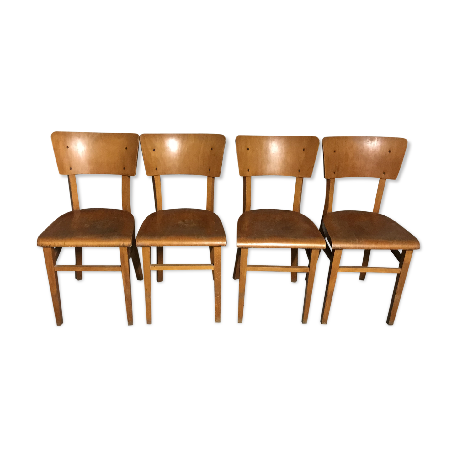 4 bistro chairs signed Thonet
