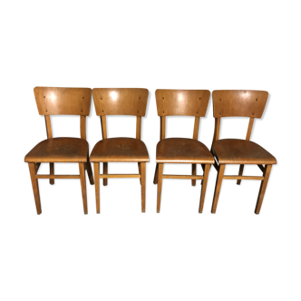 Suite de 4 chaises bistrot signées Thonet