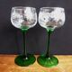 Alsace wine glasses, white wine glasses, green stemmed table glasses.
