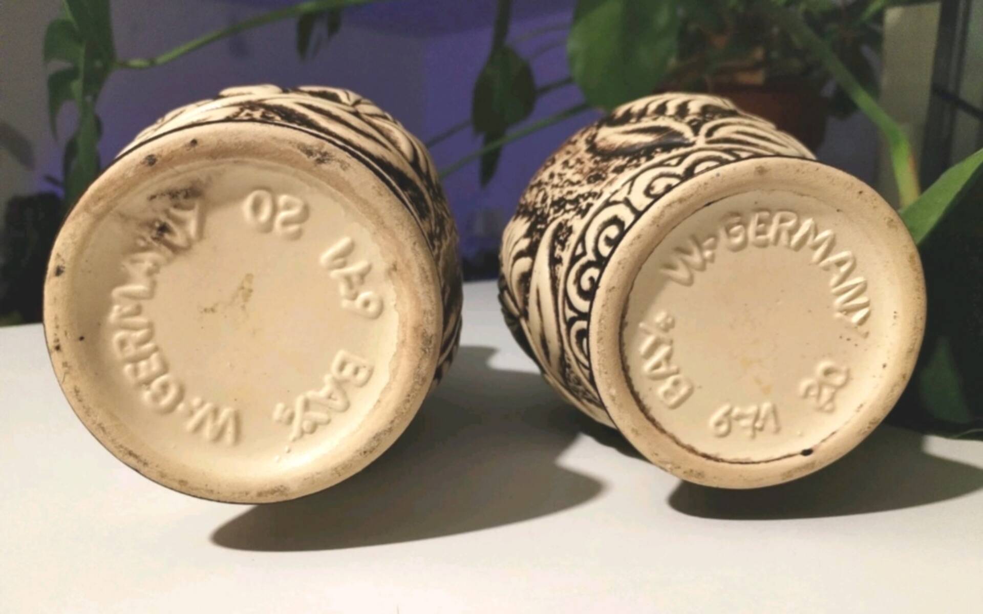 Paire de pichets, vases vintage Bay Keramik 671-20 – West Germany