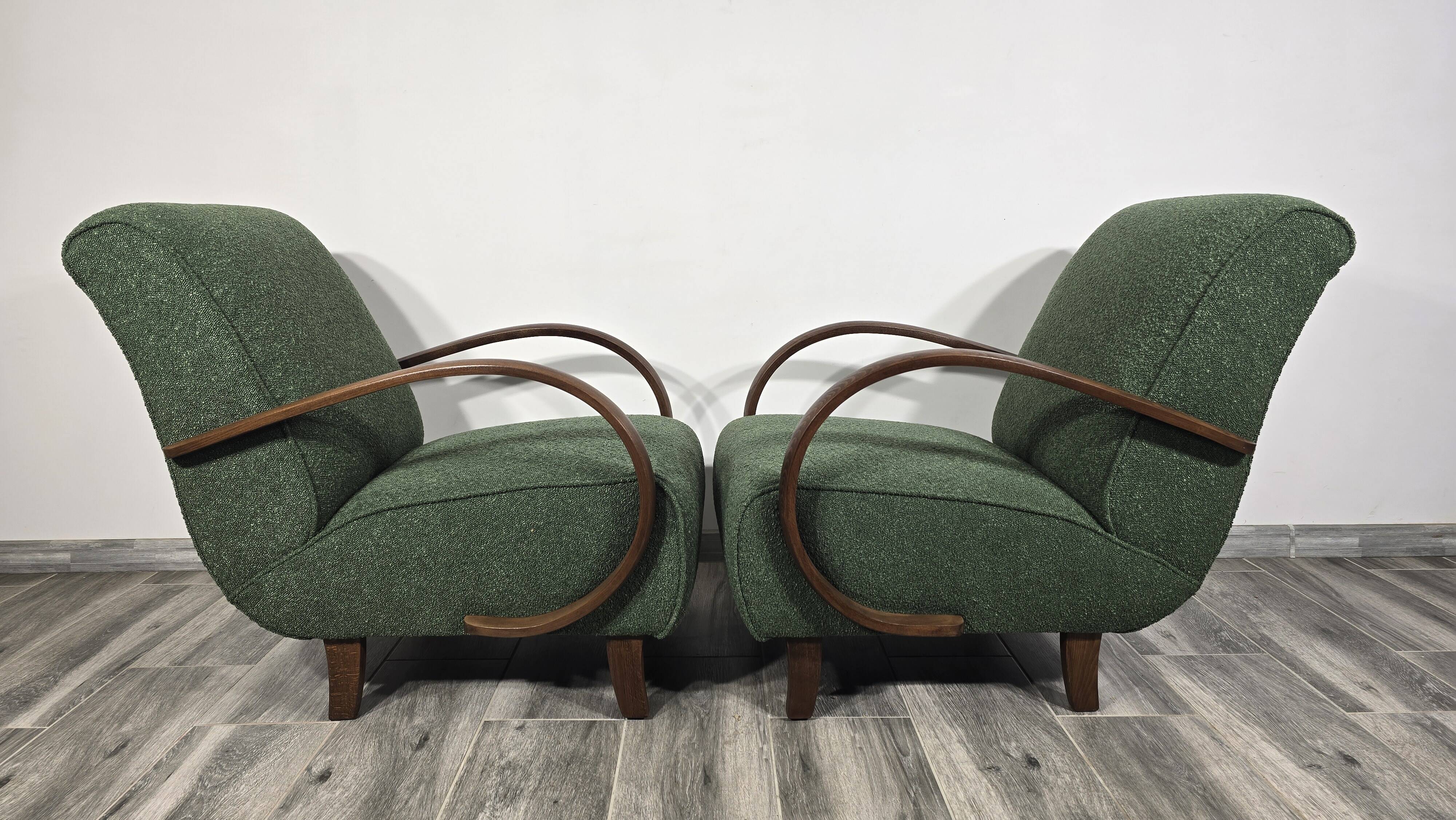 Fauteuils de Jindrich Halabala, années 1940, ensemble de 2