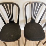 Set of 4 Vintage Black Wooden Dining Chairs: STOL Kamnik, 70s, Yugoslavia