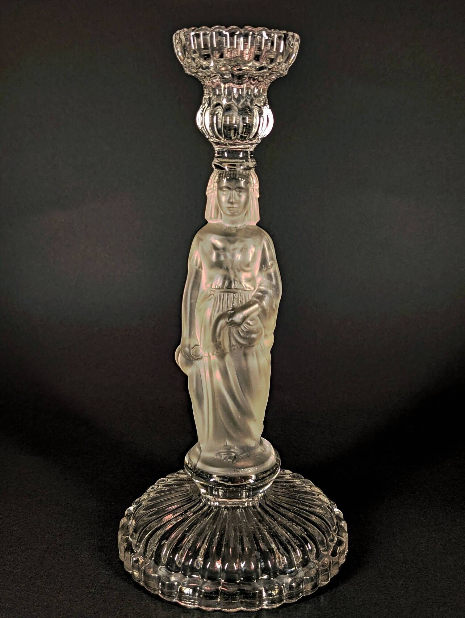 Antique Crystal Candlestick "The Water Carrier" (1900-1920)