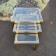Nested tables by Pierre Vandel Paris in gilded metal and glass, 1970s.