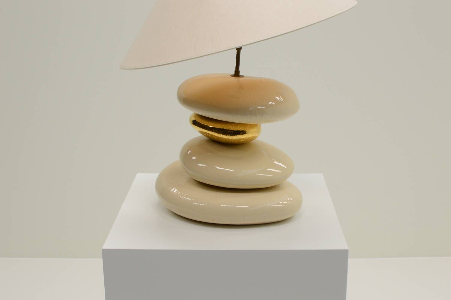 Large Pebble table lamp by François Chatain, 1980s France.