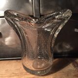Bubbled blown glass vase Val St Lambert