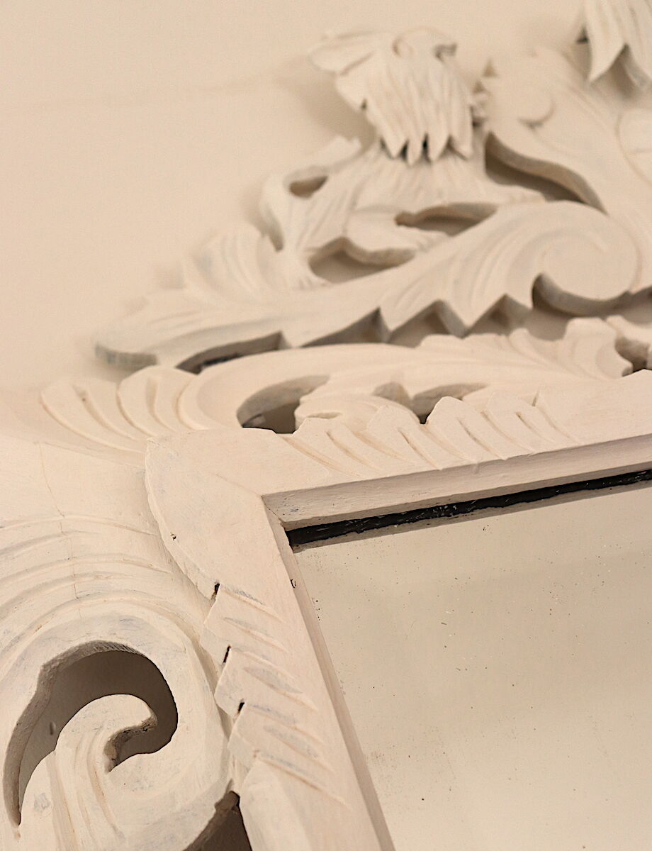 Miroir biseauté Henri II en blanc