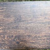 Vintage desk table in solid oak with 1 drawer facing turned legs with sleepers.