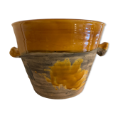Champagne bucket or ceramic gardener tachiste Poterie du Colombier, 1973