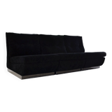 Modular sofa in black velvet 1970