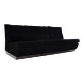 Modular sofa in black velvet 1970