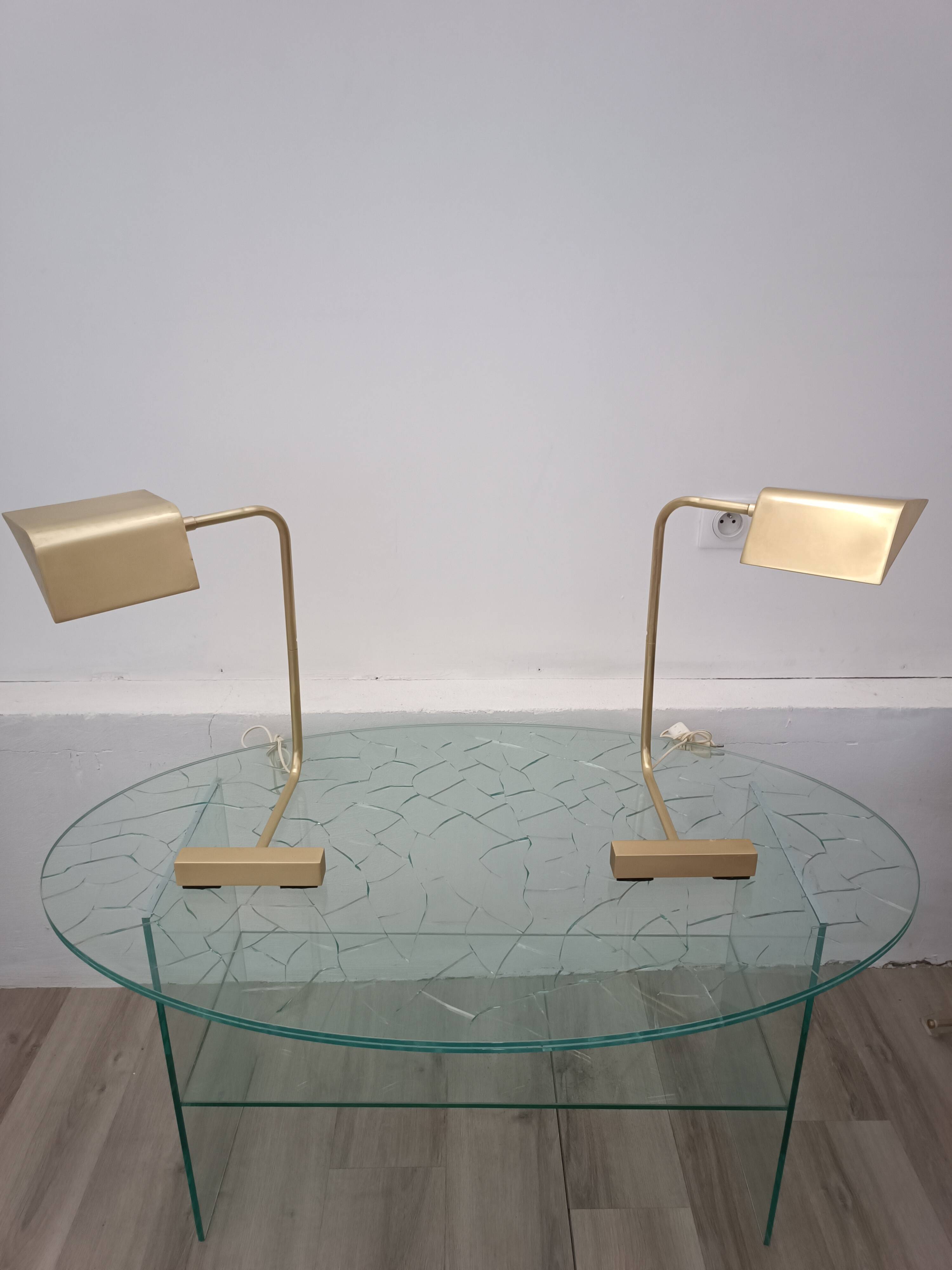 Articulated brass lamps France 1960s