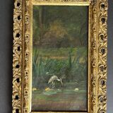 Small painting: oil on old canvas