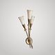 Vintage annees 50 applique murale laiton 3 tulipes verre mouchete maison lu