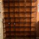 Modular shelves with 64 smoked plexiglass compartments from the 1970s.